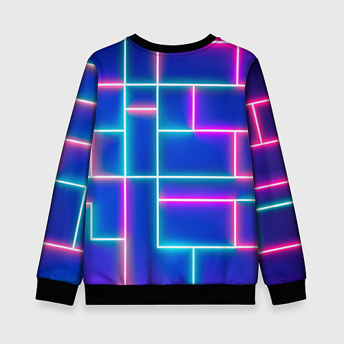 Детский свитшот Неон линии / 3D-Черный – фото 2