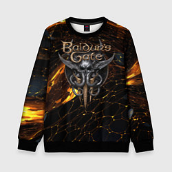 Свитшот детский Baldurs Gate 3 logo gold and black, цвет: 3D-черный