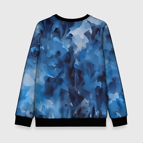 Детский свитшот Голова волка на ледяном фоне / 3D-Черный – фото 2