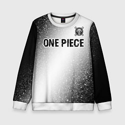 Свитшот детский One Piece glitch на светлом фоне: символ сверху, цвет: 3D-белый