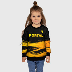 Свитшот детский Portal - gold gradient: символ сверху, цвет: 3D-черный — фото 2
