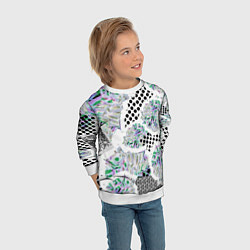 Свитшот детский Контрастная абстракция, цвет: 3D-белый — фото 2