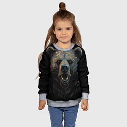 Свитшот детский Мощный медведь, цвет: 3D-меланж — фото 2