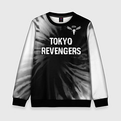 Свитшот детский Tokyo Revengers glitch на темном фоне: символ свер, цвет: 3D-черный
