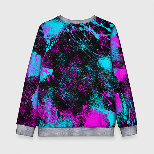 Детский свитшот Lexus - неоновые брызги / 3D-Меланж – фото 2