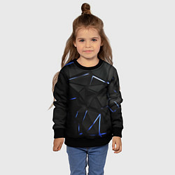 Свитшот детский Black texture neon line, цвет: 3D-черный — фото 2
