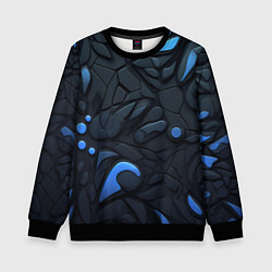 Свитшот детский Blue black abstract texture, цвет: 3D-черный