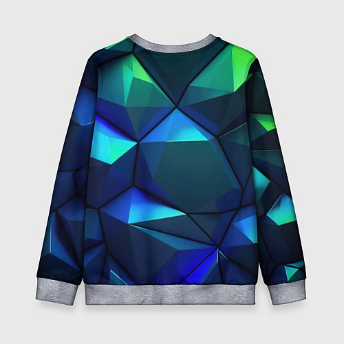 Детский свитшот CSGO blue green gradient / 3D-Меланж – фото 2