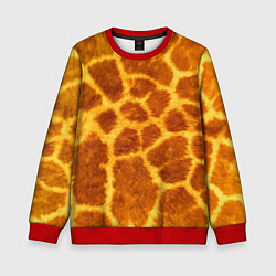 Свитшот детский Шкура жирафа - текстура, цвет: 3D-красный
