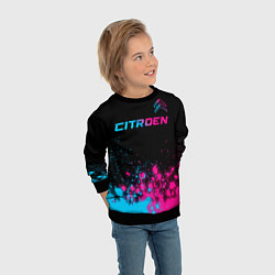 Свитшот детский Citroen - neon gradient: символ сверху, цвет: 3D-черный — фото 2