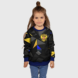 Свитшот детский Герб РФ абстракция, цвет: 3D-синий — фото 2