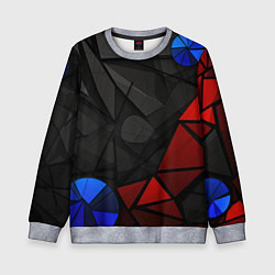 Свитшот детский Black blue red elements, цвет: 3D-меланж