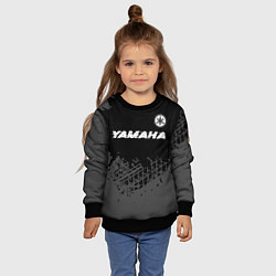 Свитшот детский Yamaha speed на темном фоне со следами шин: символ, цвет: 3D-черный — фото 2