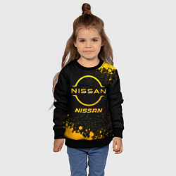 Свитшот детский Nissan - gold gradient, цвет: 3D-черный — фото 2