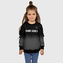Свитшот детский Dark Souls glitch на темном фоне: символ сверху, цвет: 3D-черный — фото 2