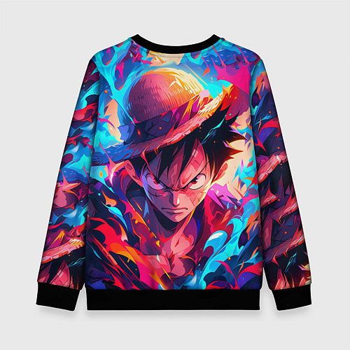 Детский свитшот Луффи из Ван Пис - разноцветный / 3D-Черный – фото 2