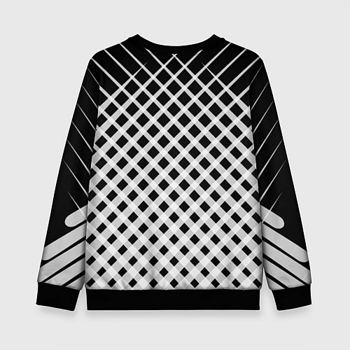 Детский свитшот Черно-белые ромбы и клетки / 3D-Черный – фото 2