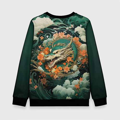 Детский свитшот Облачный дракон Irezumi / 3D-Черный – фото 2
