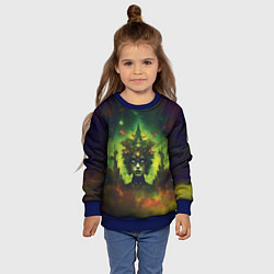 Свитшот детский Зеленая фантастическая ведьма с бабочками, цвет: 3D-синий — фото 2