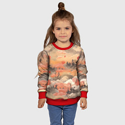 Свитшот детский Japen pattern, цвет: 3D-красный — фото 2