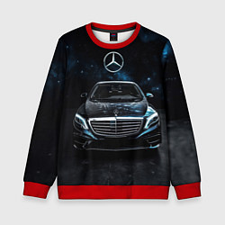 Свитшот детский Mercedes Benz space background, цвет: 3D-красный