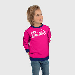 Свитшот детский Барби розовая, цвет: 3D-синий — фото 2