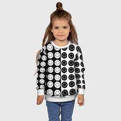 Свитшот детский Smiley black and white, цвет: 3D-белый — фото 2