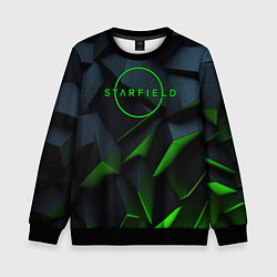 Свитшот детский Starfield black green logo, цвет: 3D-черный