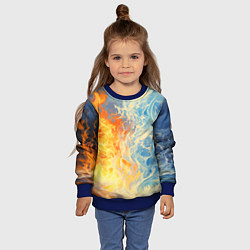 Свитшот детский Вода и пламя абстракция, цвет: 3D-синий — фото 2