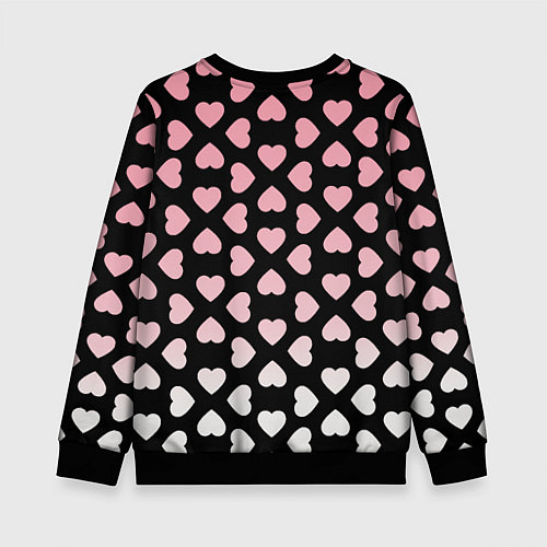 Детский свитшот Розовый единорог с сердечками / 3D-Черный – фото 2