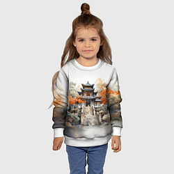 Свитшот детский Японское поместье, цвет: 3D-белый — фото 2