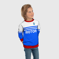 Свитшот детский ФК Ротор - синии линии, цвет: 3D-красный — фото 2