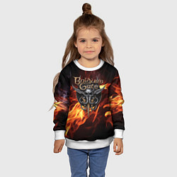 Свитшот детский Baldurs Gate 3 fire, цвет: 3D-белый — фото 2