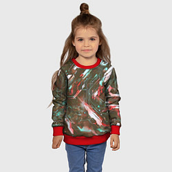 Свитшот детский Космические кибер схемы Красные, цвет: 3D-красный — фото 2