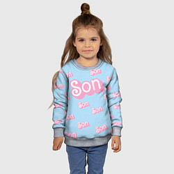Свитшот детский Сын - в стиле Барби: паттерн голубой, цвет: 3D-меланж — фото 2