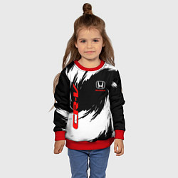 Свитшот детский Honda - белые краски, цвет: 3D-красный — фото 2