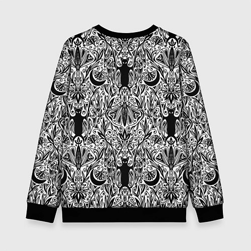 Детский свитшот Bats and moths - gothic pattern / 3D-Черный – фото 2