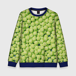 Свитшот детский Узор из теннисных мячей, цвет: 3D-синий
