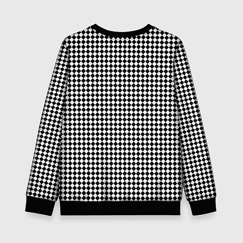 Детский свитшот Шахматный чёрно-белый / 3D-Черный – фото 2