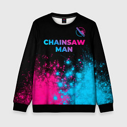 Детский свитшот Chainsaw Man - neon gradient: символ сверху