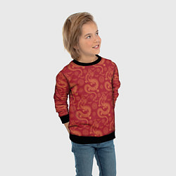 Свитшот детский Dragon red pattern, цвет: 3D-черный — фото 2