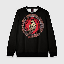 Свитшот детский Тату скандинавский орел - кельтская плетенка, цвет: 3D-черный