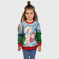 Свитшот детский Снегурочка плачет, цвет: 3D-красный — фото 2
