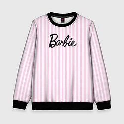 Свитшот детский Barbie - классическая розово-белая полоска, цвет: 3D-черный