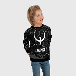 Свитшот детский Quake glitch на темном фоне, цвет: 3D-черный — фото 2