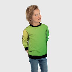 Свитшот детский Градиент - зеленый лайм, цвет: 3D-черный — фото 2