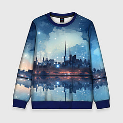 Свитшот детский Хрустальный город, цвет: 3D-синий