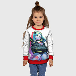 Свитшот детский Ребекка cyberpunk, цвет: 3D-красный — фото 2