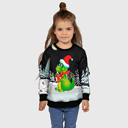 Свитшот детский Дракон в новогоднюю ночь, цвет: 3D-черный — фото 2
