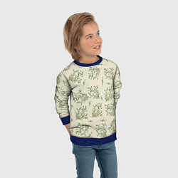 Свитшот детский Веточки с зелеными листьями, цвет: 3D-синий — фото 2